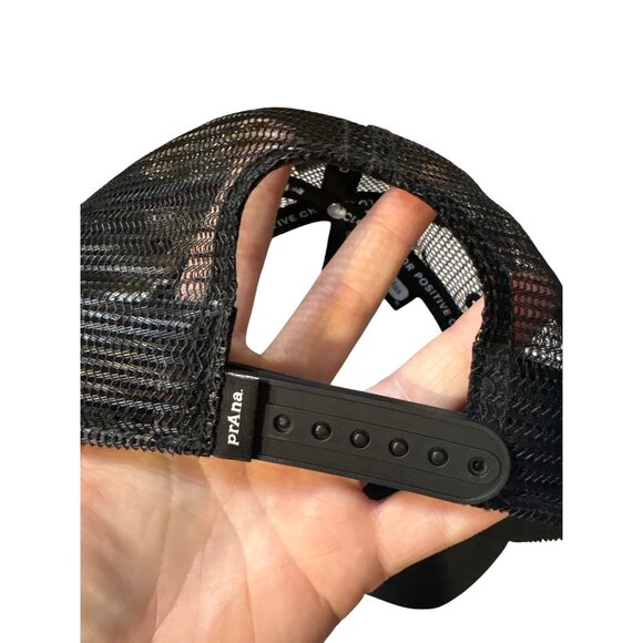 Prana Mens Black Mesh Back Trucker Hat With Adjustable Snap Closure - Picture 4 of 5